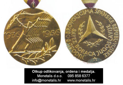 Medalja Saveza boraca za Jugoslavene u internacionalnim brigadama u Španjolskoj 1936-1939